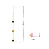 Three-Stone Threader Earrings