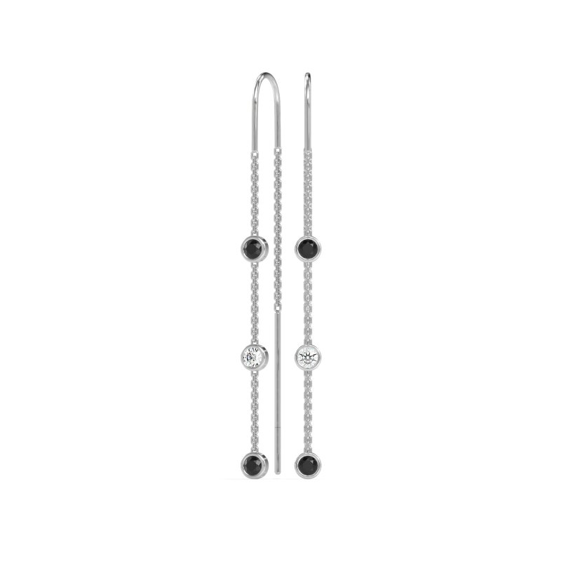Three-Stone Threader Earrings