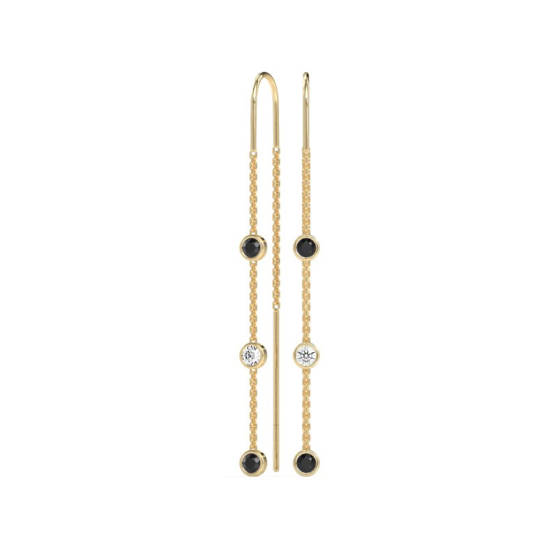 Three-Stone Threader Earrings