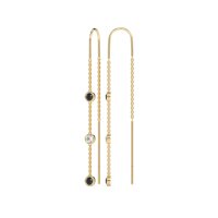 Three-Stone Threader Earrings