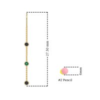 Three-Stone Threader Earrings