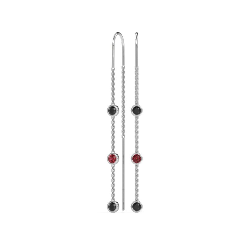 Three-Stone Threader Earrings