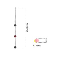 Three-Stone Threader Earrings