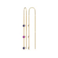 Three-Stone Threader Earrings