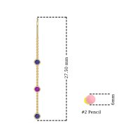 Three-Stone Threader Earrings