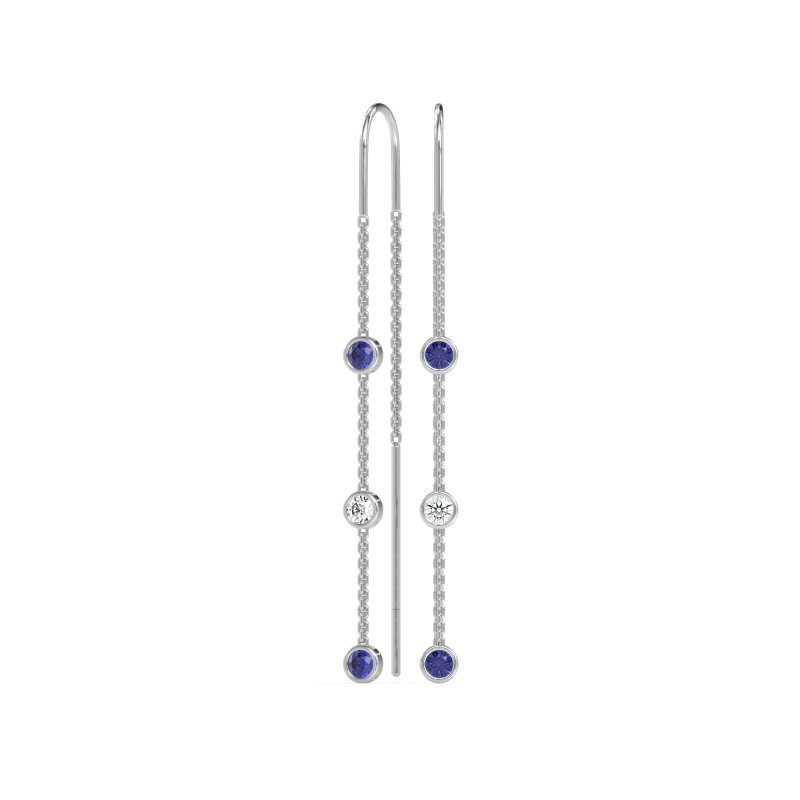 Three-Stone Threader Earrings