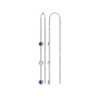 Three-Stone Threader Earrings