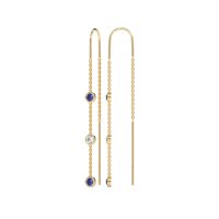 Three-Stone Threader Earrings