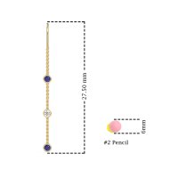 Three-Stone Threader Earrings