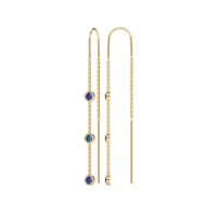 Three-Stone Threader Earrings