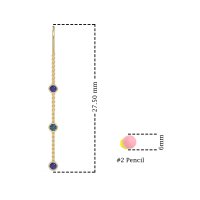 Three-Stone Threader Earrings