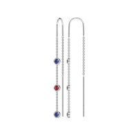 Three-Stone Threader Earrings