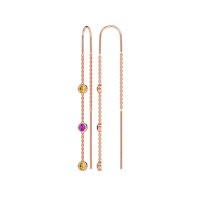Three-Stone Threader Earrings
