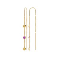 Three-Stone Threader Earrings
