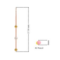 Three-Stone Threader Earrings