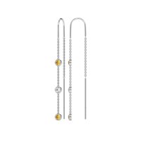 Three-Stone Threader Earrings