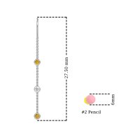 Three-Stone Threader Earrings