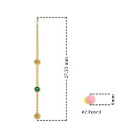 Three-Stone Threader Earrings