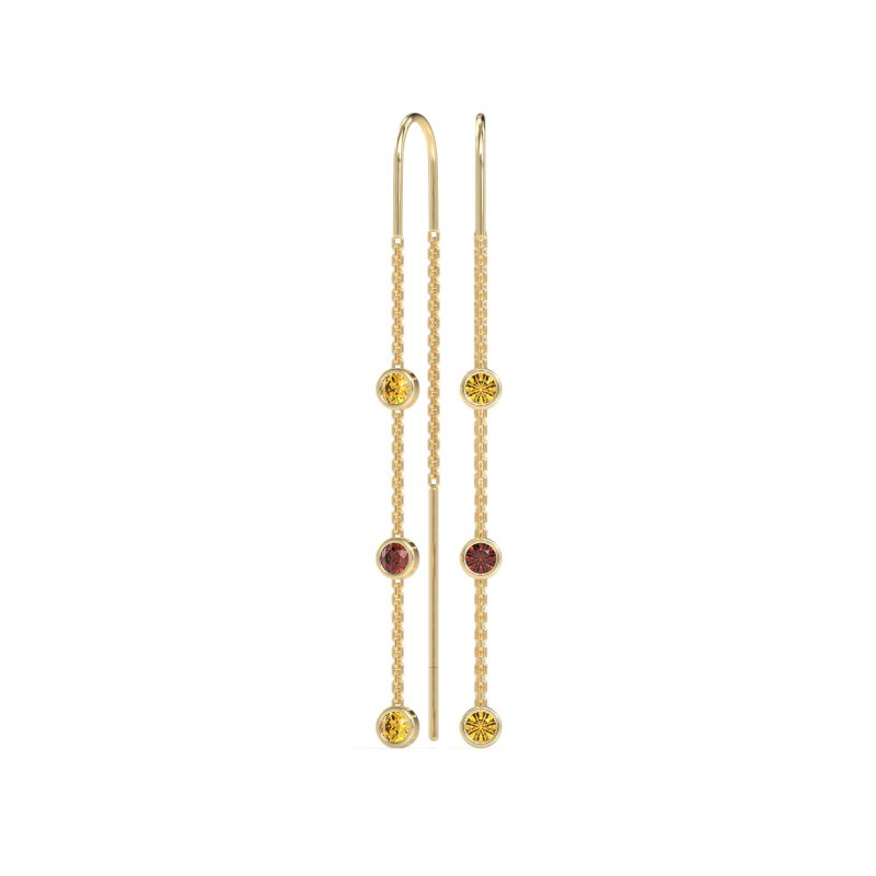 Three-Stone Threader Earrings