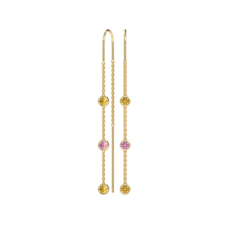 Three-Stone Threader Earrings