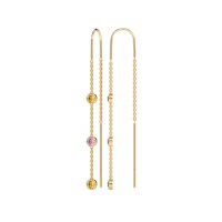 Three-Stone Threader Earrings