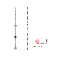 Three-Stone Threader Earrings
