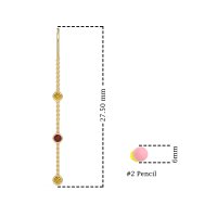 Three-Stone Threader Earrings