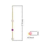 Three-Stone Threader Earrings