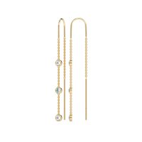 Three-Stone Threader Earrings