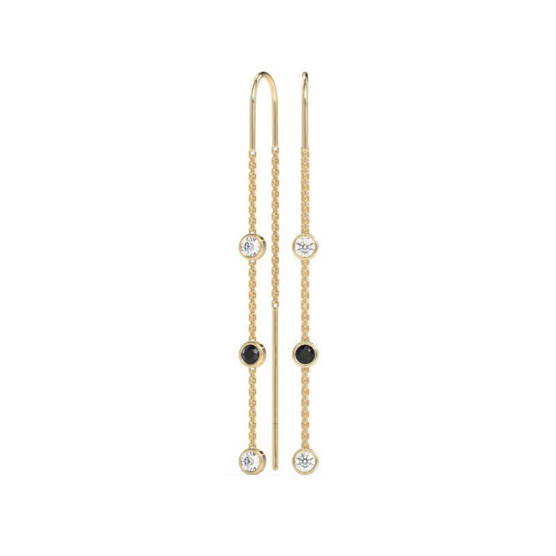 Three-Stone Threader Earrings