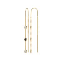 Three-Stone Threader Earrings