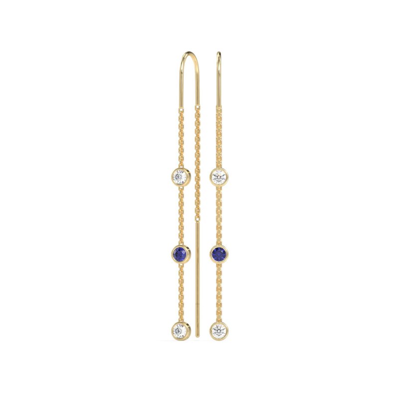 Three-Stone Threader Earrings