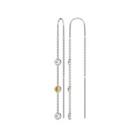 Three-Stone Threader Earrings