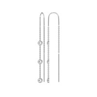 Three-Stone Threader Earrings