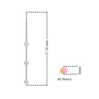 Three-Stone Threader Earrings