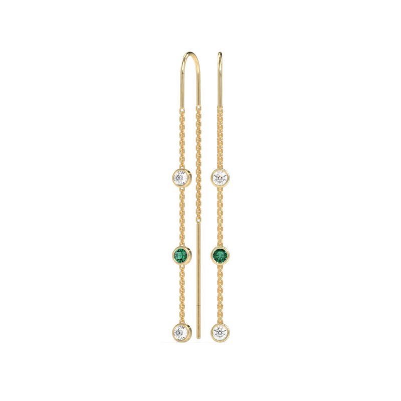 Three-Stone Threader Earrings
