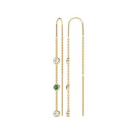 Three-Stone Threader Earrings