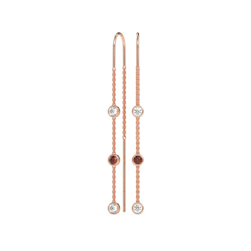 Three-Stone Threader Earrings