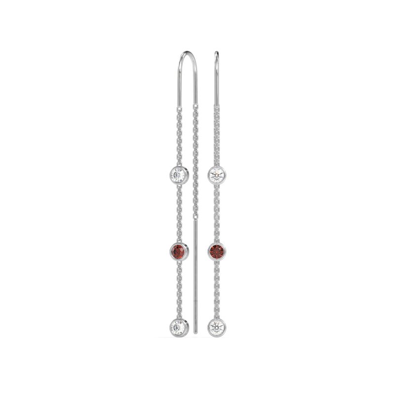 Three-Stone Threader Earrings