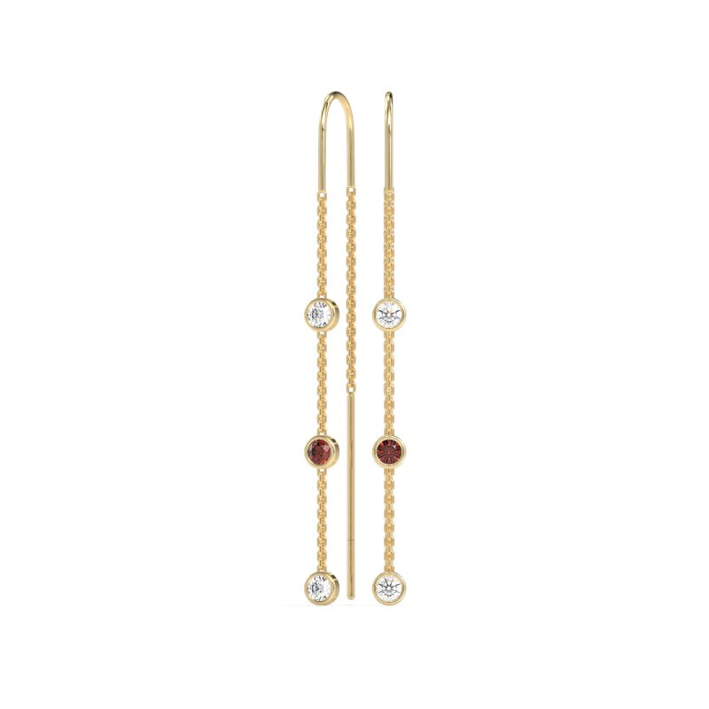 Three-Stone Threader Earrings