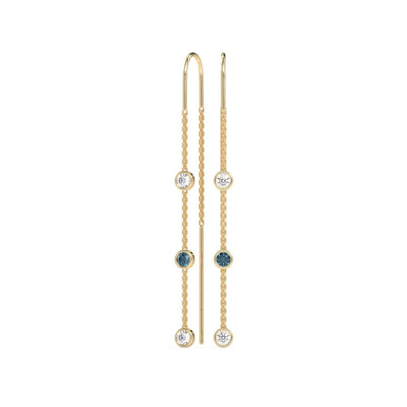 Three-Stone Threader Earrings