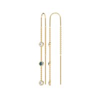 Three-Stone Threader Earrings