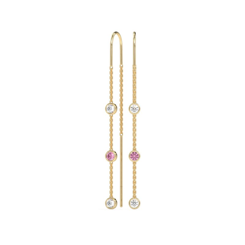 Three-Stone Threader Earrings