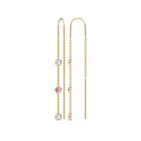Three-Stone Threader Earrings
