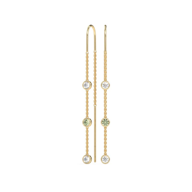 Three-Stone Threader Earrings