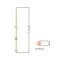 Three-Stone Threader Earrings