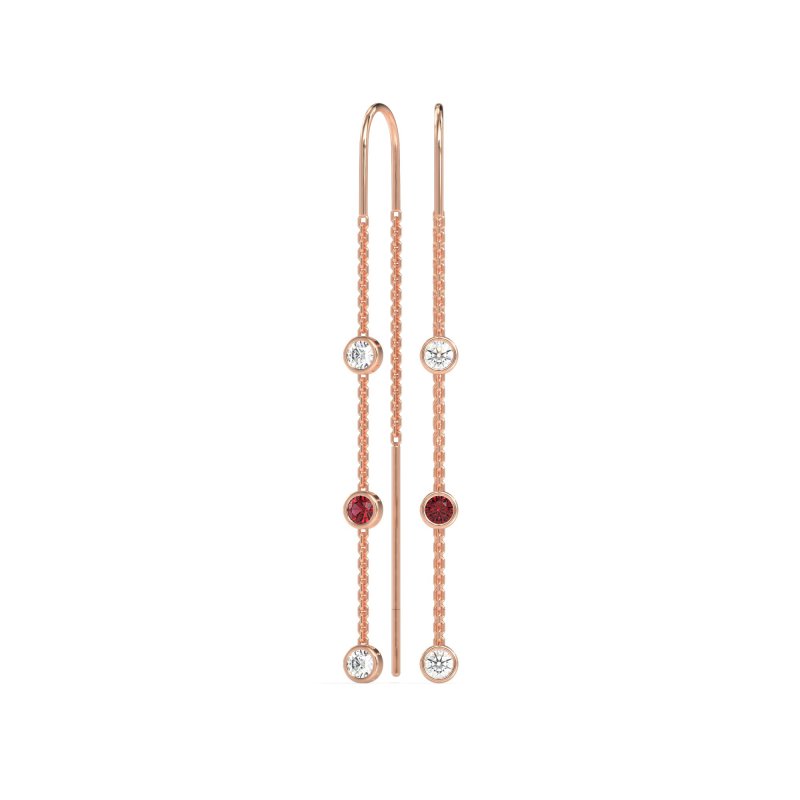 Three-Stone Threader Earrings