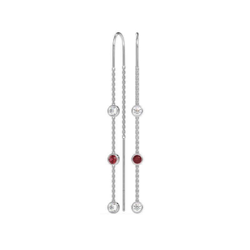 Three-Stone Threader Earrings