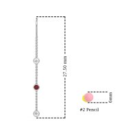 Three-Stone Threader Earrings