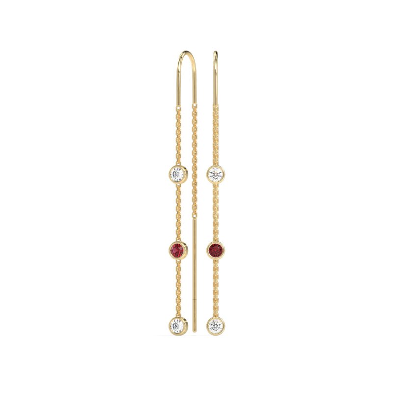Three-Stone Threader Earrings
